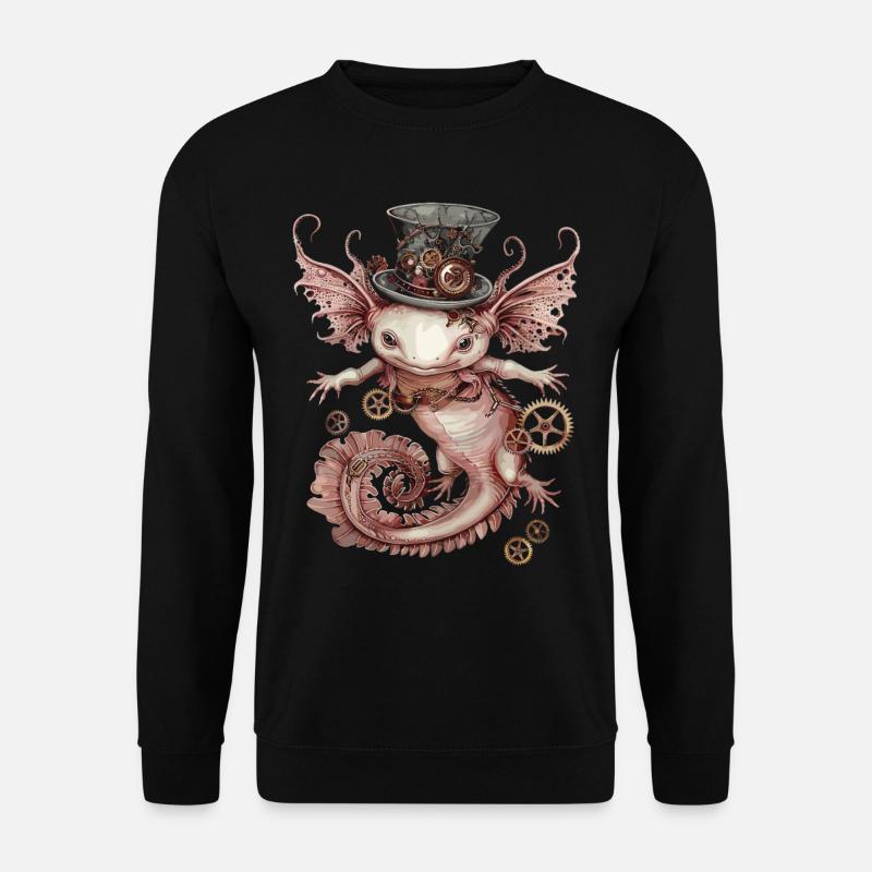 Steampunk Axolotl - Unisex Sweatshirt - black