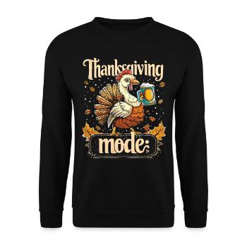Grateful Gobble Wobble Thanksgiving - Unisex Sweatshirt - black - Front - Alina (178cm) & Michal (187cm)