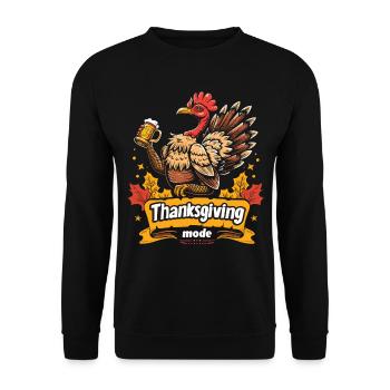 Grateful Gobble Wobble Thanksgiving - Unisex Sweatshirt - black - Front - Alina (178cm) & Michal (187cm)