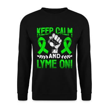 Wear Green Lyme Disease Awareness - Unisex Sweatshirt - black - Front - Alina (178cm) & Michal (187cm)