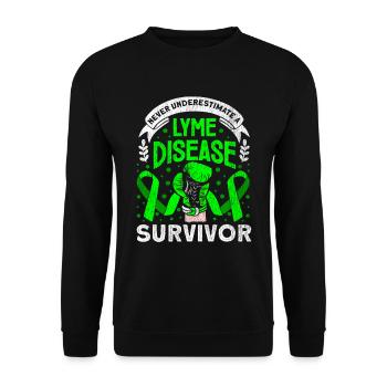 Wear Green Lyme Disease Awareness - Unisex Sweatshirt - black - Front - Alina (178cm) & Michal (187cm)