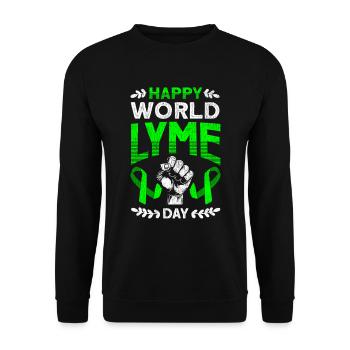 Wear Green Lyme Disease Awareness - Unisex Sweatshirt - black - Front - Alina (178cm) & Michal (187cm)
