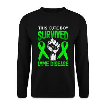 Wear Green Lyme Disease Awareness - Unisex Sweatshirt - black - Front - Alina (178cm) & Michal (187cm)
