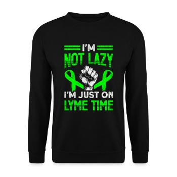 Wear Green Lyme Disease Awareness - Unisex Sweatshirt - black - Front - Alina (178cm) & Michal (187cm)