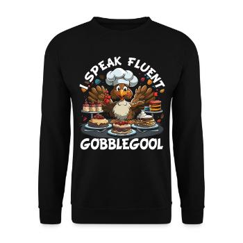 Gobblegool Dinde Thanksgiving - Sweat-shirt Unisexe - noir - Devant - Alina (178cm) & Michal (187cm)