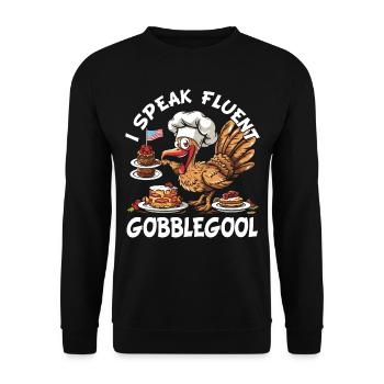 Gobblegool Dinde Thanksgiving - Sweat-shirt Unisexe - noir - Devant - Alina (178cm) & Michal (187cm)