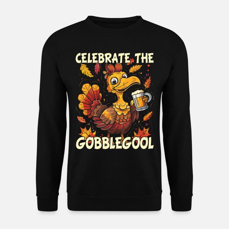 Gobblegool Dinde Thanksgiving - Sweat-shirt Unisexe - noir