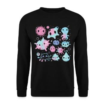 Hand sanitizer Hand washing - Unisex Sweatshirt - black - Front - Alina (178cm) & Michal (187cm)