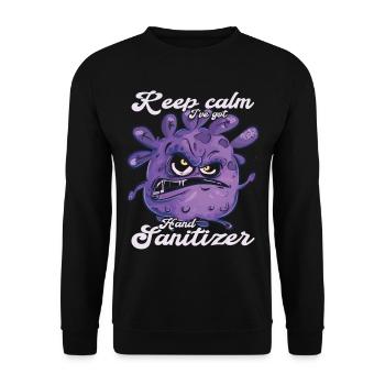 Hand sanitizer Hand washing - Unisex Sweatshirt - black - Front - Alina (178cm) & Michal (187cm)