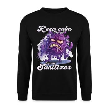 Hand sanitizer Hand washing - Unisex Sweatshirt - black - Front - Alina (178cm) & Michal (187cm)