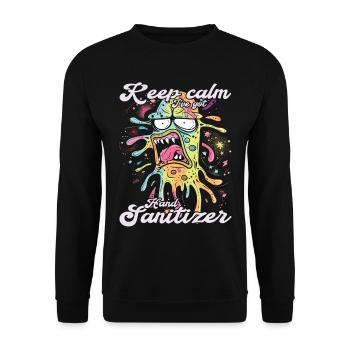 Hand sanitizer Hand washing - Unisex Sweatshirt - black - Front - Alina (178cm) & Michal (187cm)