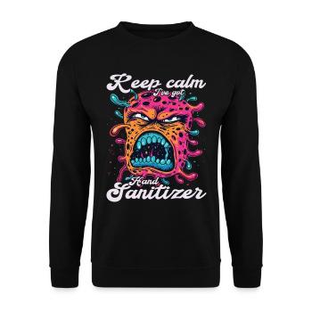 Hand sanitizer Hand washing - Unisex Sweatshirt - black - Front - Alina (178cm) & Michal (187cm)