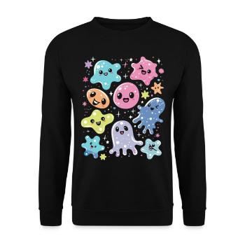 Hand sanitizer Hand washing - Unisex Sweatshirt - black - Front - Alina (178cm) & Michal (187cm)