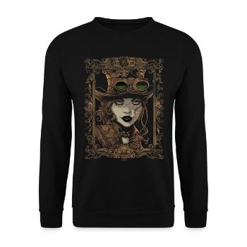 Beautiful Women Steampunk Lover - Unisex Sweatshirt - black - Front - Alina (178cm) & Michal (187cm)