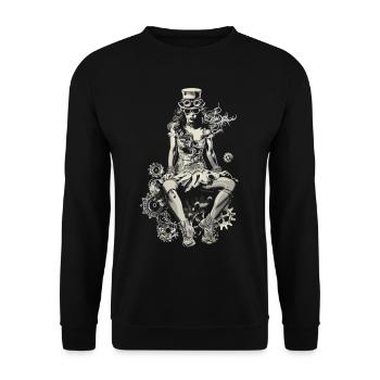 Beautiful Women Steampunk Lover - Unisex Sweatshirt - black - Front - Alina (178cm) & Michal (187cm)