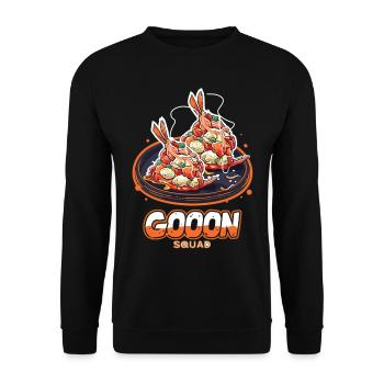 Chinese Food Crab Rangoon Meme Lustig - Unisex Pullover - Schwarz - Vorne - Alina (178cm) & Michal (187cm)