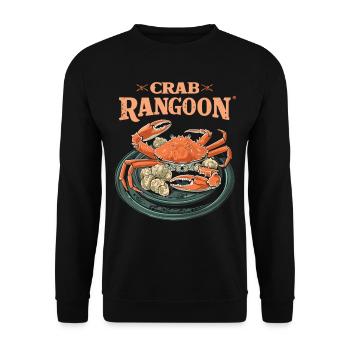 Chinese Food Crab Rangoon Meme Lustig - Unisex Pullover - Schwarz - Vorne - Alina (178cm) & Michal (187cm)