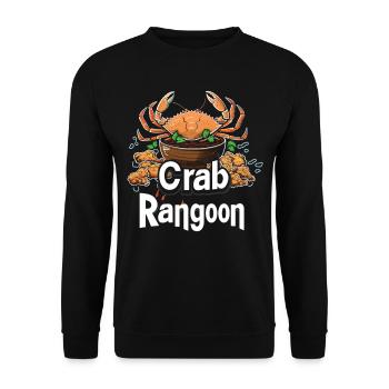 Chinese Food Crab Rangoon Meme Lustig - Unisex Pullover - Schwarz - Vorne - Alina (178cm) & Michal (187cm)