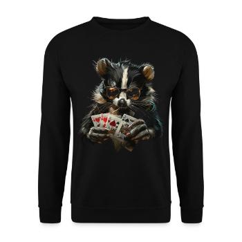 Cribbage Graphic Funny Cribbage Player - Unisex Pullover - Schwarz - Vorne - Alina (178cm) & Michal (187cm)