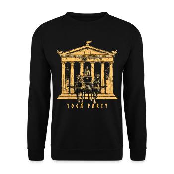 Funny Toga party outfit - Unisex Sweatshirt - black - Front - Alina (178cm) & Michal (187cm)