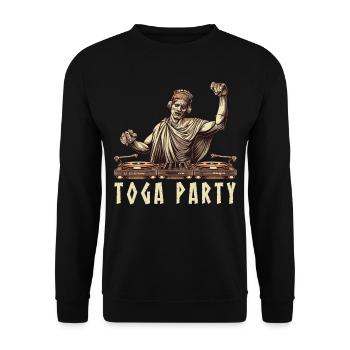 Funny Toga party outfit - Unisex Sweatshirt - black - Front - Alina (178cm) & Michal (187cm)