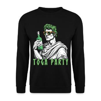 Funny Toga party outfit - Unisex Sweatshirt - black - Front - Alina (178cm) & Michal (187cm)