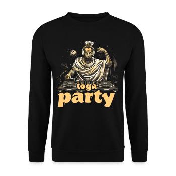 Funny Toga party outfit - Unisex Sweatshirt - black - Front - Alina (178cm) & Michal (187cm)