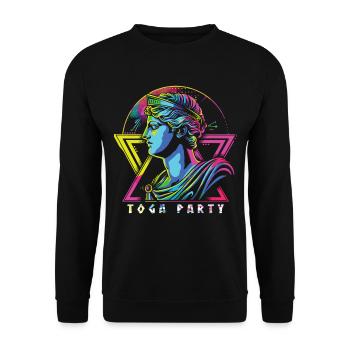 Funny Toga party outfit - Unisex Sweatshirt - black - Front - Alina (178cm) & Michal (187cm)