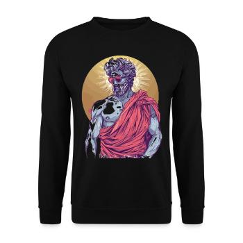 Funny Toga party outfit - Unisex Sweatshirt - black - Front - Alina (178cm) & Michal (187cm)