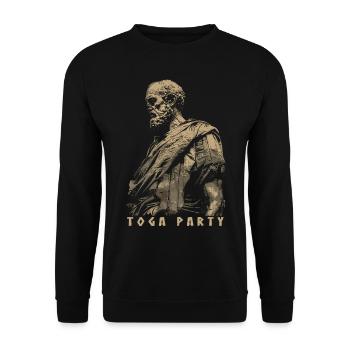 Funny Toga party outfit - Unisex Sweatshirt - black - Front - Alina (178cm) & Michal (187cm)