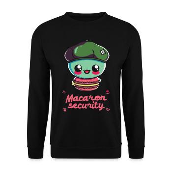 Amateurs de macarons Macaron Baker - Sweat-shirt Unisexe - noir - Devant - Alina (178cm) & Michal (187cm)
