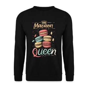 Amateurs de macarons Macaron Baker - Sweat-shirt Unisexe - noir - Devant - Alina (178cm) & Michal (187cm)