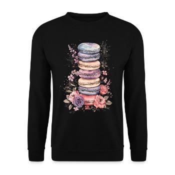 Amateurs de macarons Macaron Baker - Sweat-shirt Unisexe - noir - Devant - Alina (178cm) & Michal (187cm)