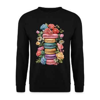 Amateurs de macarons Macaron Baker - Sweat-shirt Unisexe - noir - Devant - Alina (178cm) & Michal (187cm)