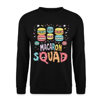 Amateurs de macarons Macaron Baker - Sweat-shirt Unisexe - noir - Devant - Alina (178cm) & Michal (187cm)