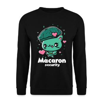 Amateurs de macarons Macaron Baker - Sweat-shirt Unisexe - noir - Devant - Alina (178cm) & Michal (187cm)
