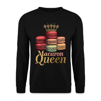 Amateurs de macarons Macaron Baker - Sweat-shirt Unisexe - noir - Devant - Alina (178cm) & Michal (187cm)