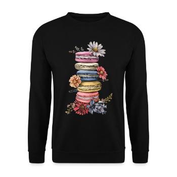 Amateurs de macarons Macaron Baker - Sweat-shirt Unisexe - noir - Devant - Alina (178cm) & Michal (187cm)