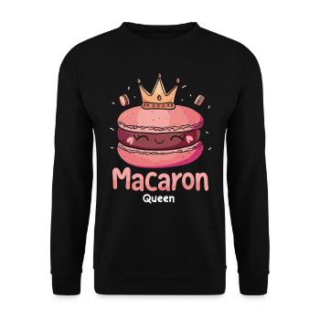 Amateurs de macarons Macaron Baker - Sweat-shirt Unisexe - noir - Devant - Alina (178cm) & Michal (187cm)