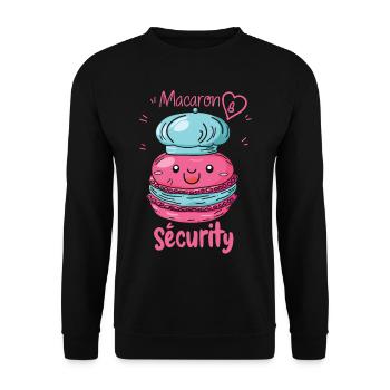 Amateurs de macarons Macaron Baker - Sweat-shirt Unisexe - noir - Devant - Alina (178cm) & Michal (187cm)