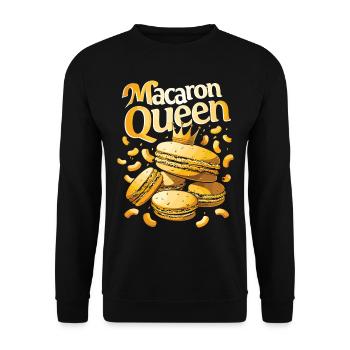 Amateurs de macarons Macaron Baker - Sweat-shirt Unisexe - noir - Devant - Alina (178cm) & Michal (187cm)