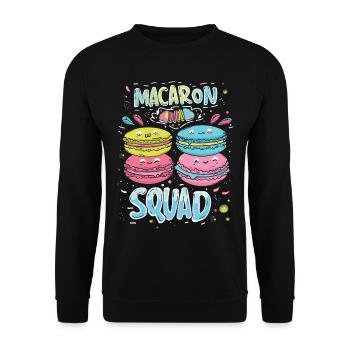 Amateurs de macarons Macaron Baker - Sweat-shirt Unisexe - noir - Devant - Alina (178cm) & Michal (187cm)
