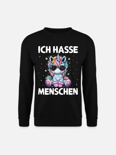 Süßes Einhorn, Bunte Einhörner - Unisex Pullover - Schwarz