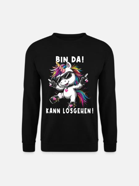 Süßes Einhorn, Bunte Einhörner - Unisex Pullover - Schwarz
