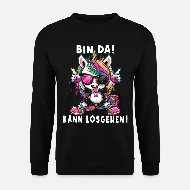 Süßes Einhorn, Bunte Einhörner - Unisex Pullover - Schwarz