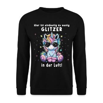 Süßes Einhorn, Bunte Einhörner - Unisex Pullover - Schwarz - Vorne - Alina (178cm) & Michal (187cm)