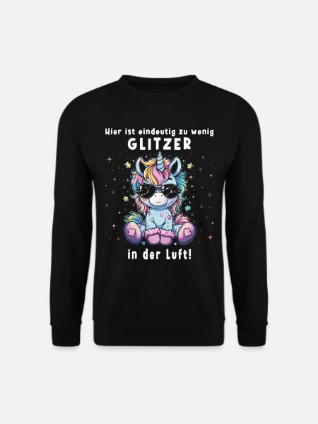Süßes Einhorn, Bunte Einhörner - Unisex Pullover - Schwarz
