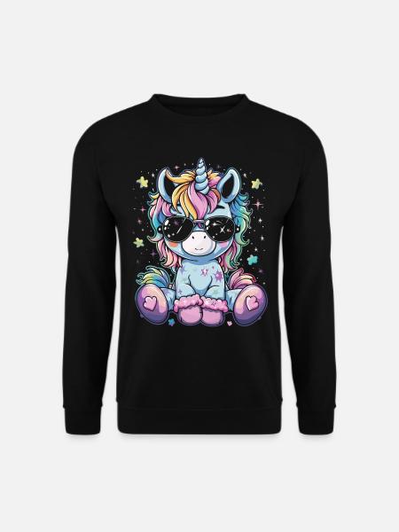 Cute Unicorn, Colorful Unicorns - Unisex Sweatshirt - black