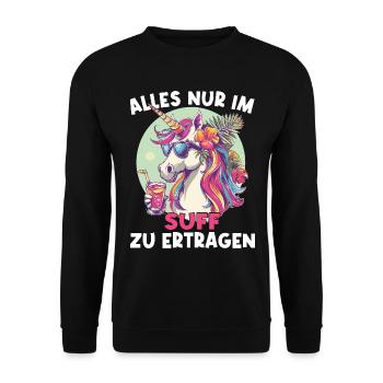 Colorful Refreshing Cocktail Unicorn - Unisex Sweatshirt - black - Front - Alina (178cm) & Michal (187cm)