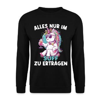 Colorful Refreshing Cocktail Unicorn - Unisex Sweatshirt - black - Front - Alina (178cm) & Michal (187cm)